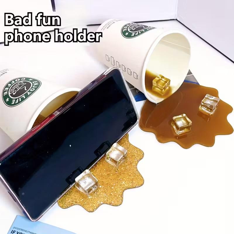 Event Support - 【Beautiful】1pc Overturned Coffee CupPrank Phone Stand,