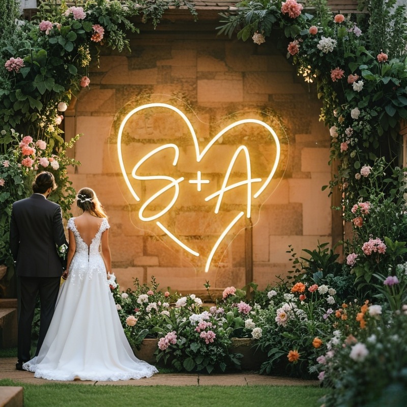 Event Party - Custom Initials Heart LED Neon Sign,