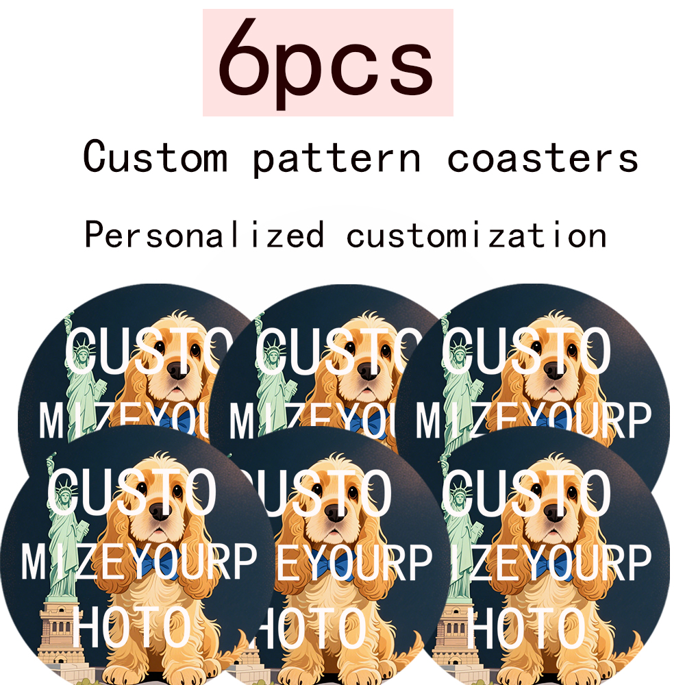 Event Party - 6 Wooden Coasters in Farmhouse Style,