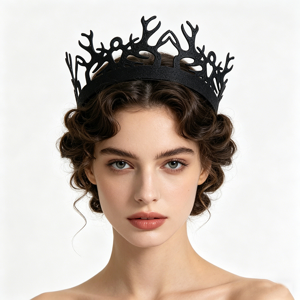 Event & Party Supply - 1pc Fashion Black Gothic Antler Crown