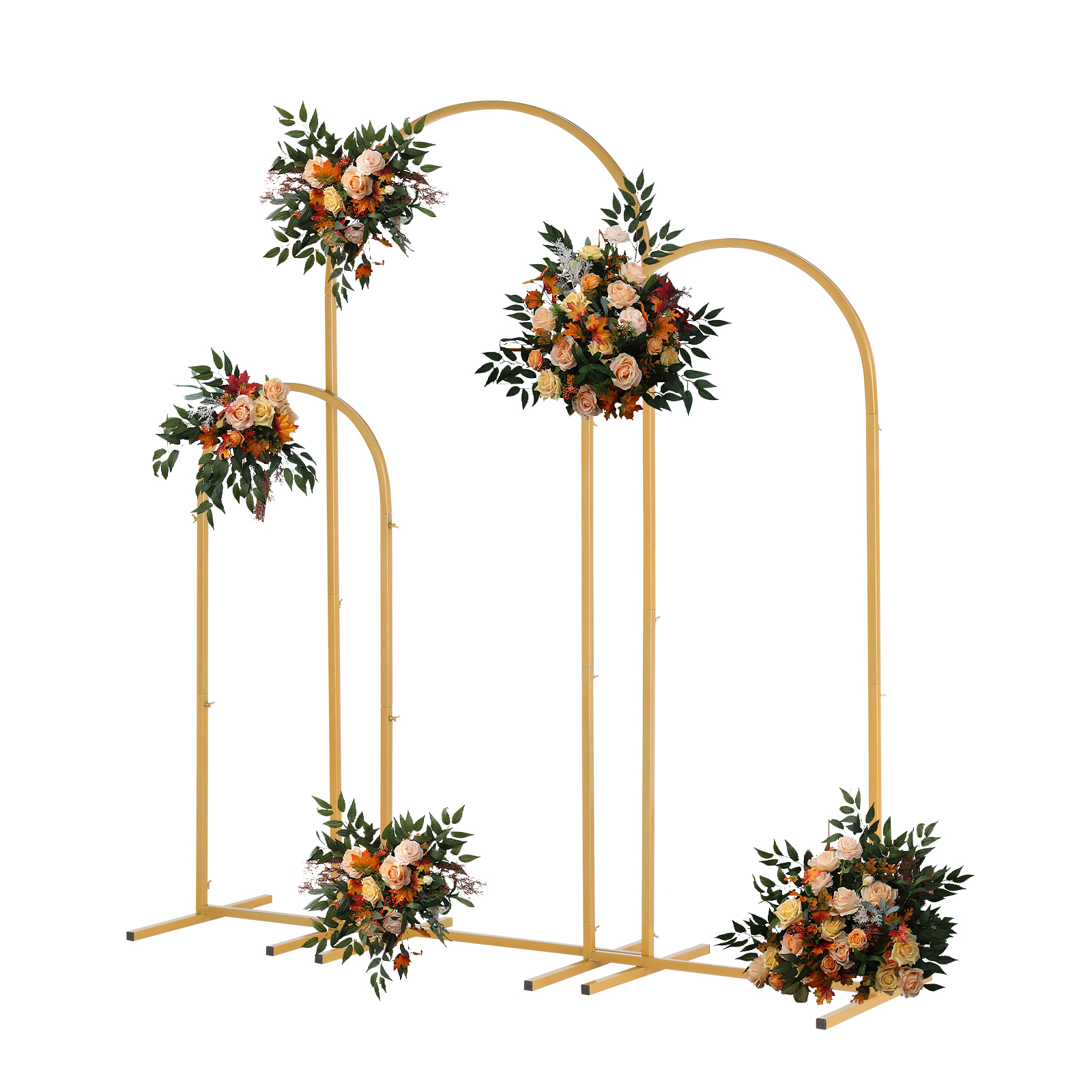 Balloon Arch Kit - Golden metal balloon arch bracket 3-piece