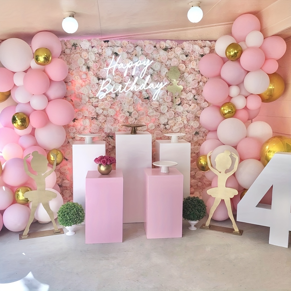 Balloon Arch Kit - 125pcs Pink & White Balloon Arch