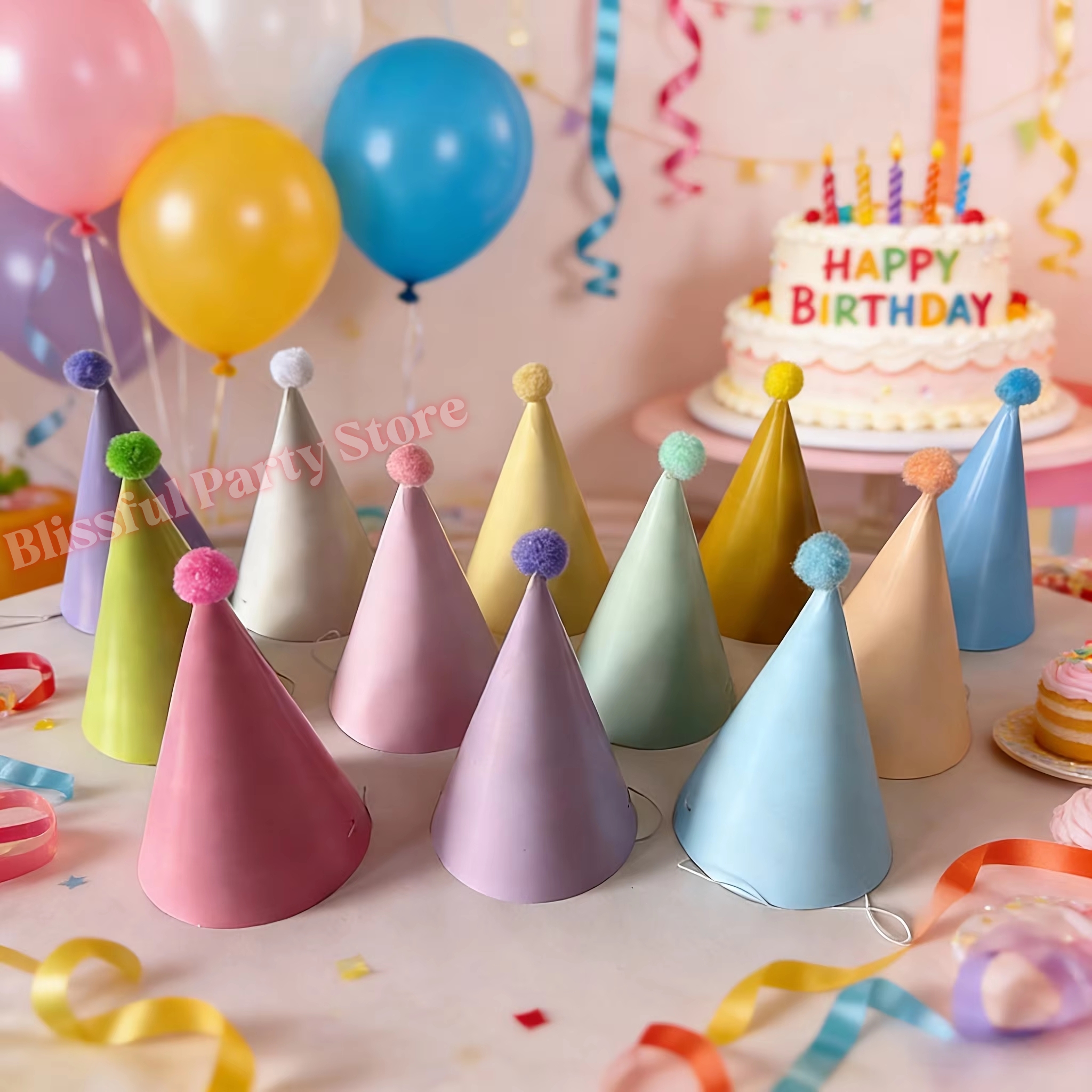 Colorful Birthday Party Hats M - مراجعة Party Hat Cone وسعره