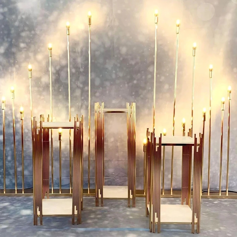 decoration gold metal walkway  - مراجعة Dessert Table Backdrop وسعره