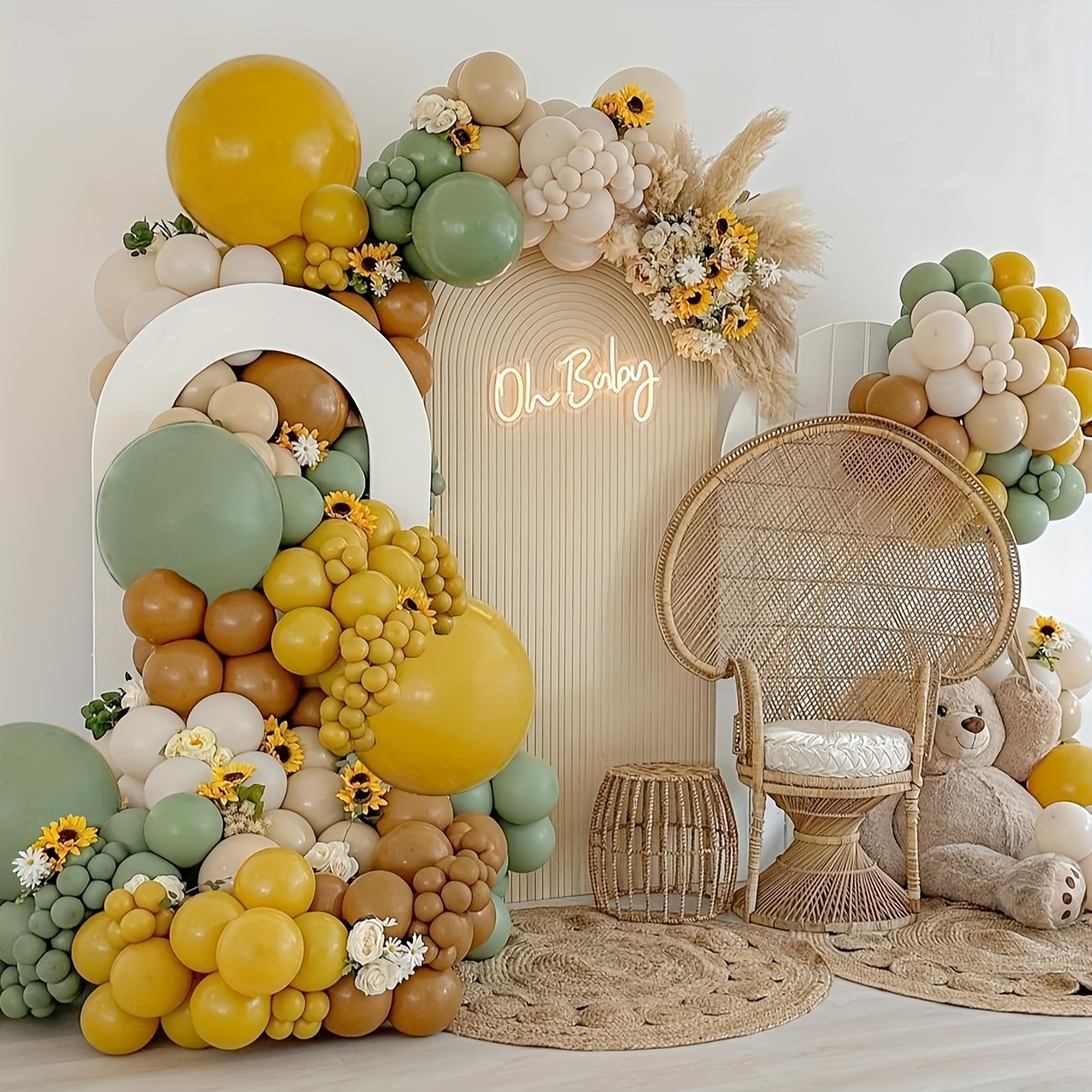 146pcs Sage Green Yellow Ballo - مراجعة Balloon Arch Kit وسعره