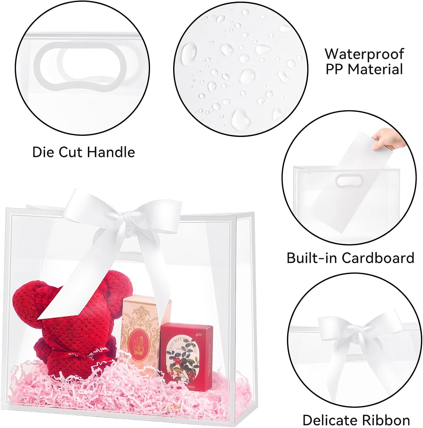 Clear Plastic Gift Bags with H - مراجعة Party Favor Bag وسعره