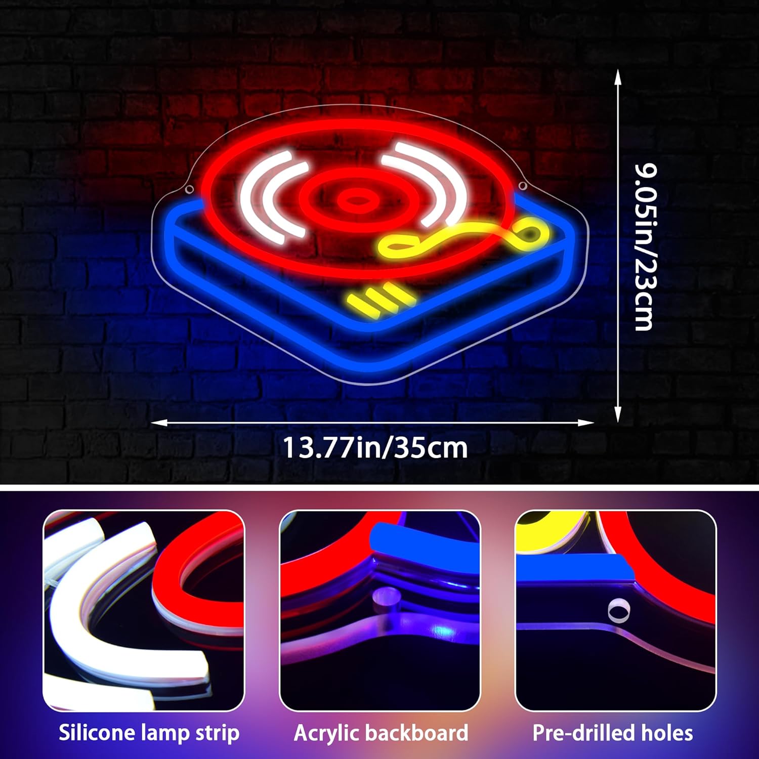 Record Player Neon Sign Guita  - مراجعة Neon Sign Party وسعره