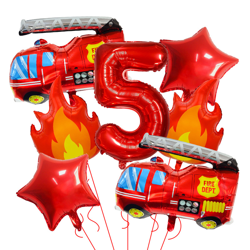 7PCS Fire Truck Themed Flame N - مراجعة Balloon Arch Kit وسعره