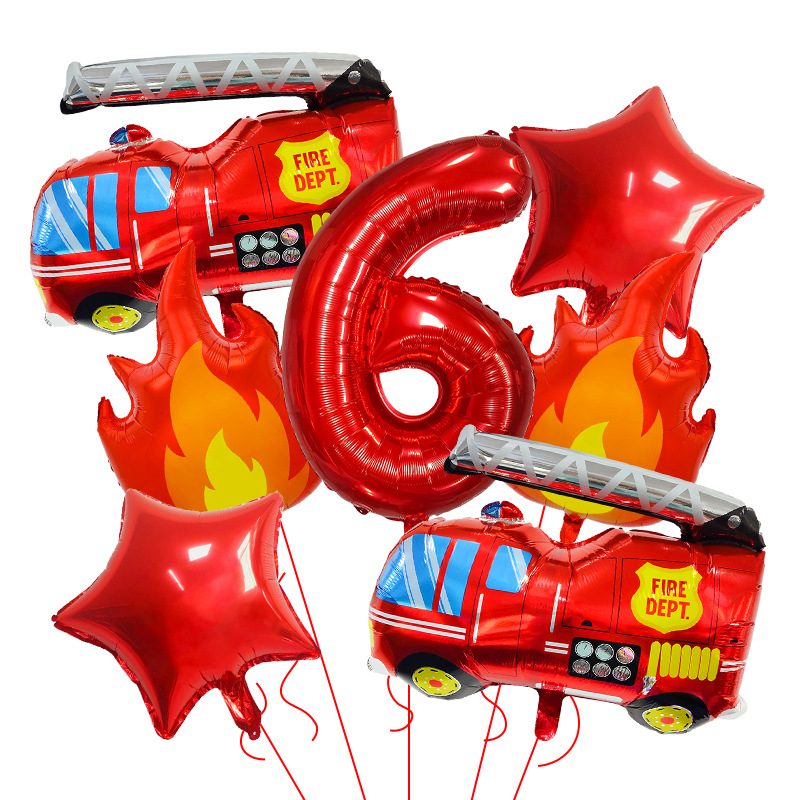 7PCS Fire Truck Themed Flame N - مراجعة Balloon Arch Kit وسعره