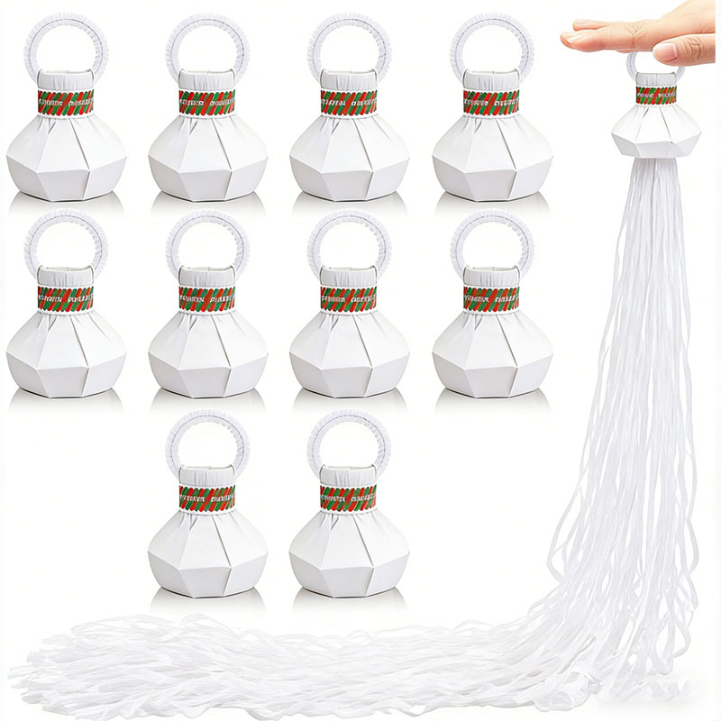 10pcs White Streamers Poppers  - مراجعة Confetti Cannon Tube وسعره