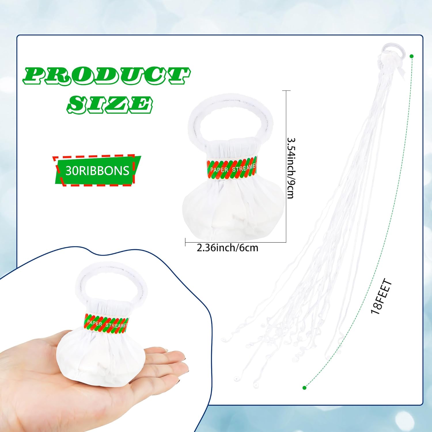 10pcs White Streamers Poppers  - مراجعة Confetti Cannon Tube وسعره