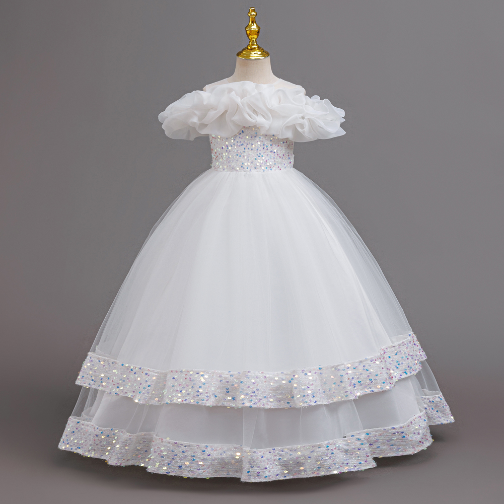 Girls Princess Off Shoulder Ru - مراجعة Glitter Tablecloth وسعره