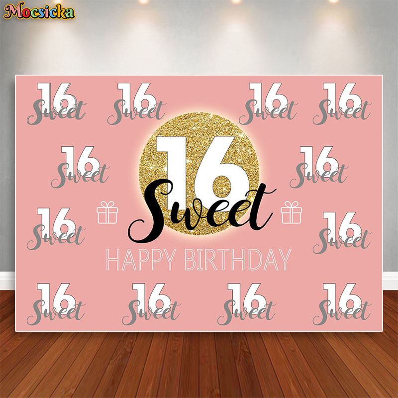 Mocsicka Sweet 16 Birthday Bac - مراجعة Dessert Table Backdrop وسعره