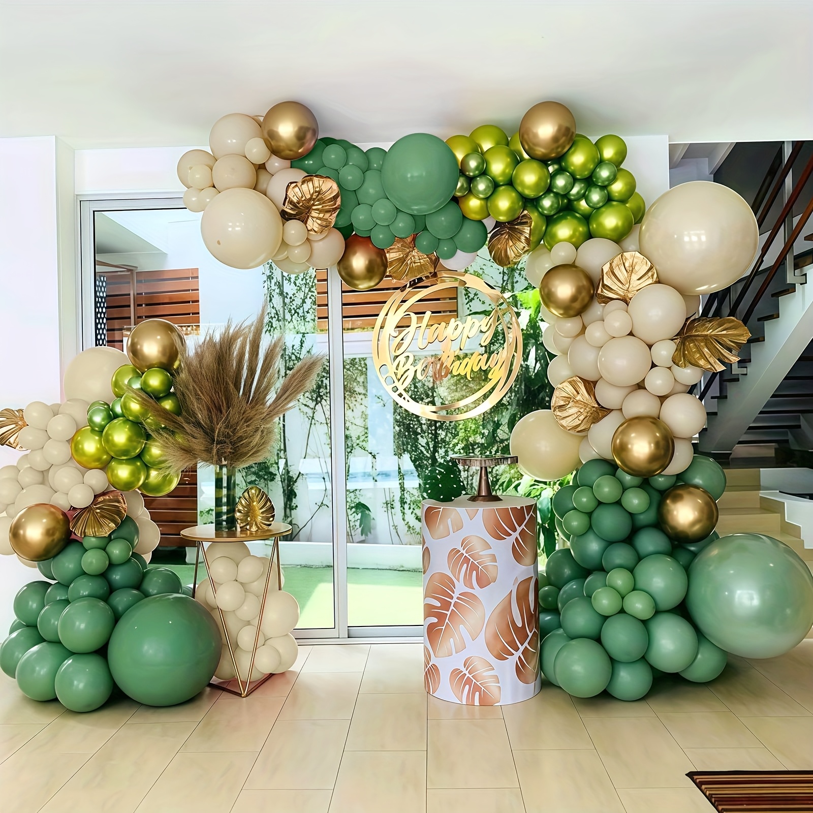 88pcs Sage Green & Golden Ball - مراجعة Balloon Arch Kit وسعره