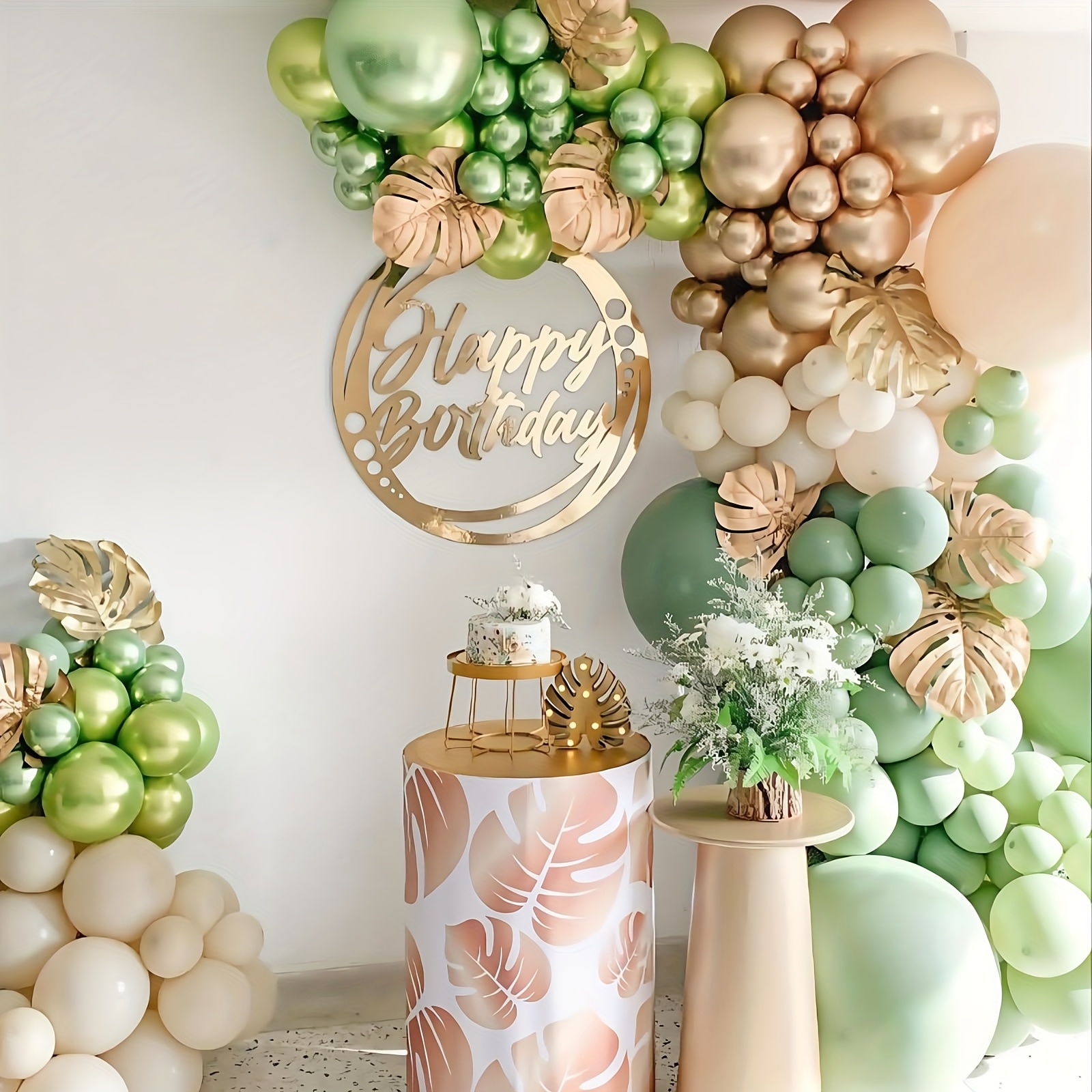 88pcs Sage Green & Golden Ball - مراجعة Balloon Arch Kit وسعره