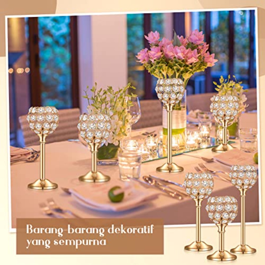 18 Pieces Crystal Candle Holde - مراجعة Centerpiece Stick وسعره