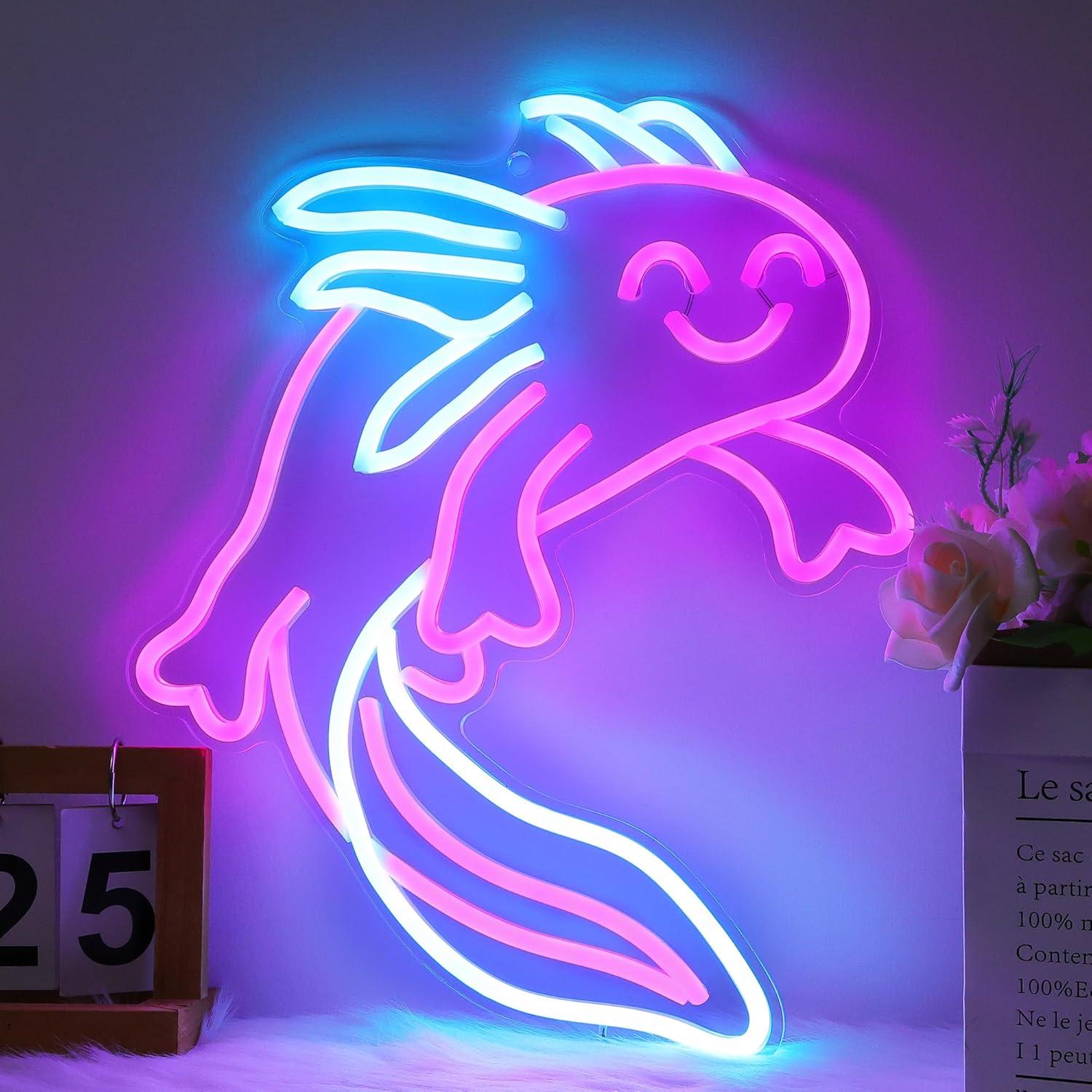 Ammonite Axolotl Neon Sign Cut - مراجعة Neon Sign Party وسعره
