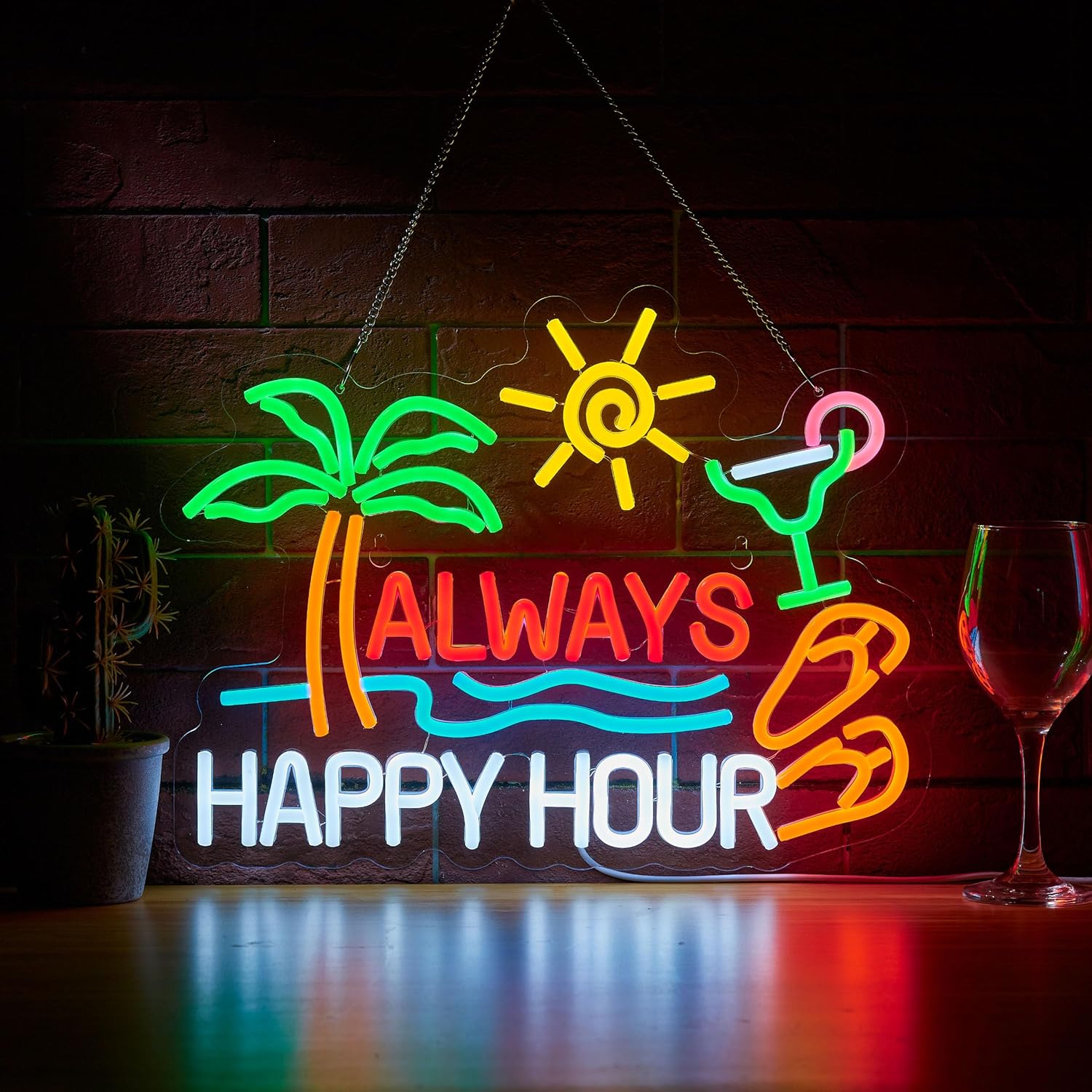 Always Happy Hour Beer Bar Neo - مراجعة Neon Sign Party وسعره