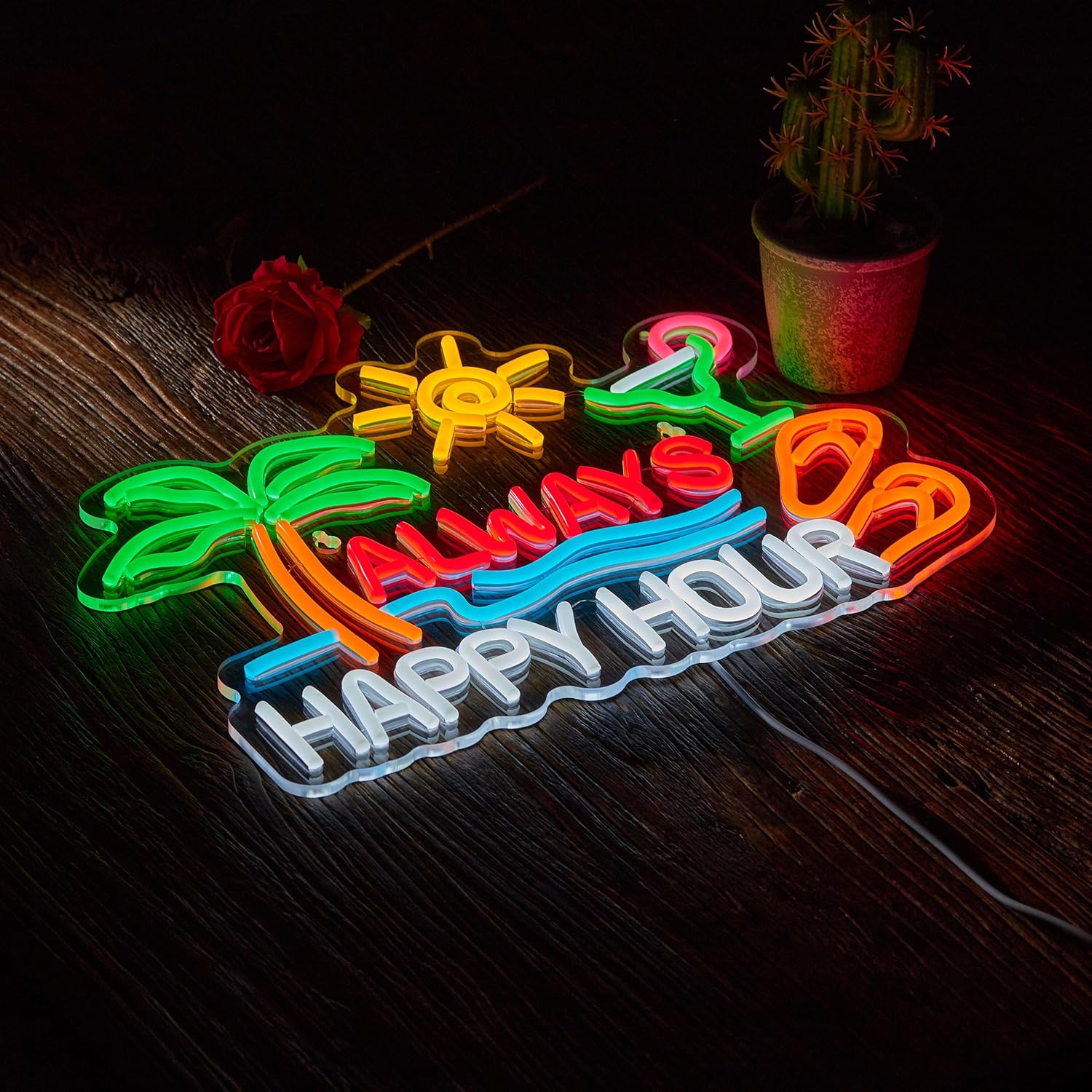 Always Happy Hour Beer Bar Neo - مراجعة Neon Sign Party وسعره