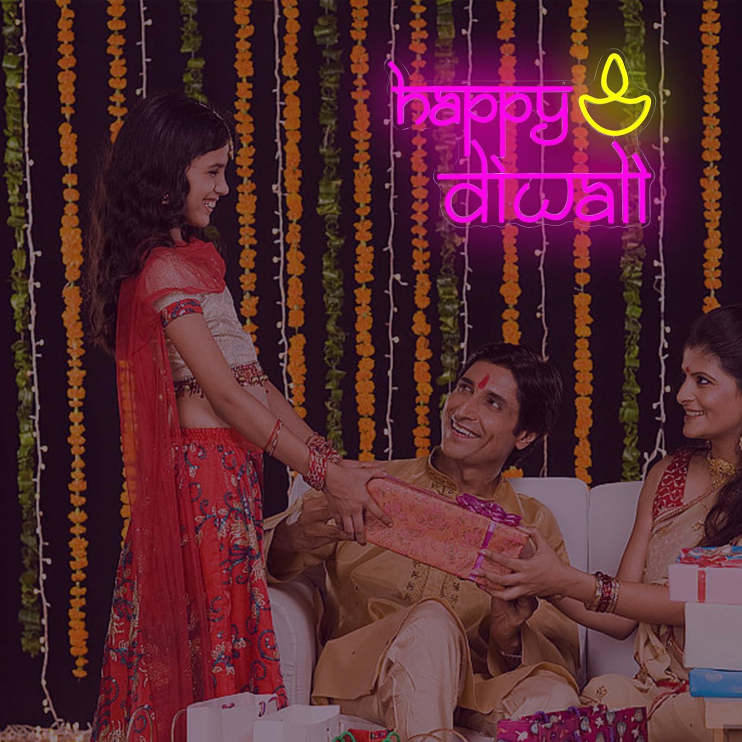 Happy Diwali Neon Sign USB Pow - مراجعة Neon Sign Party وسعره
