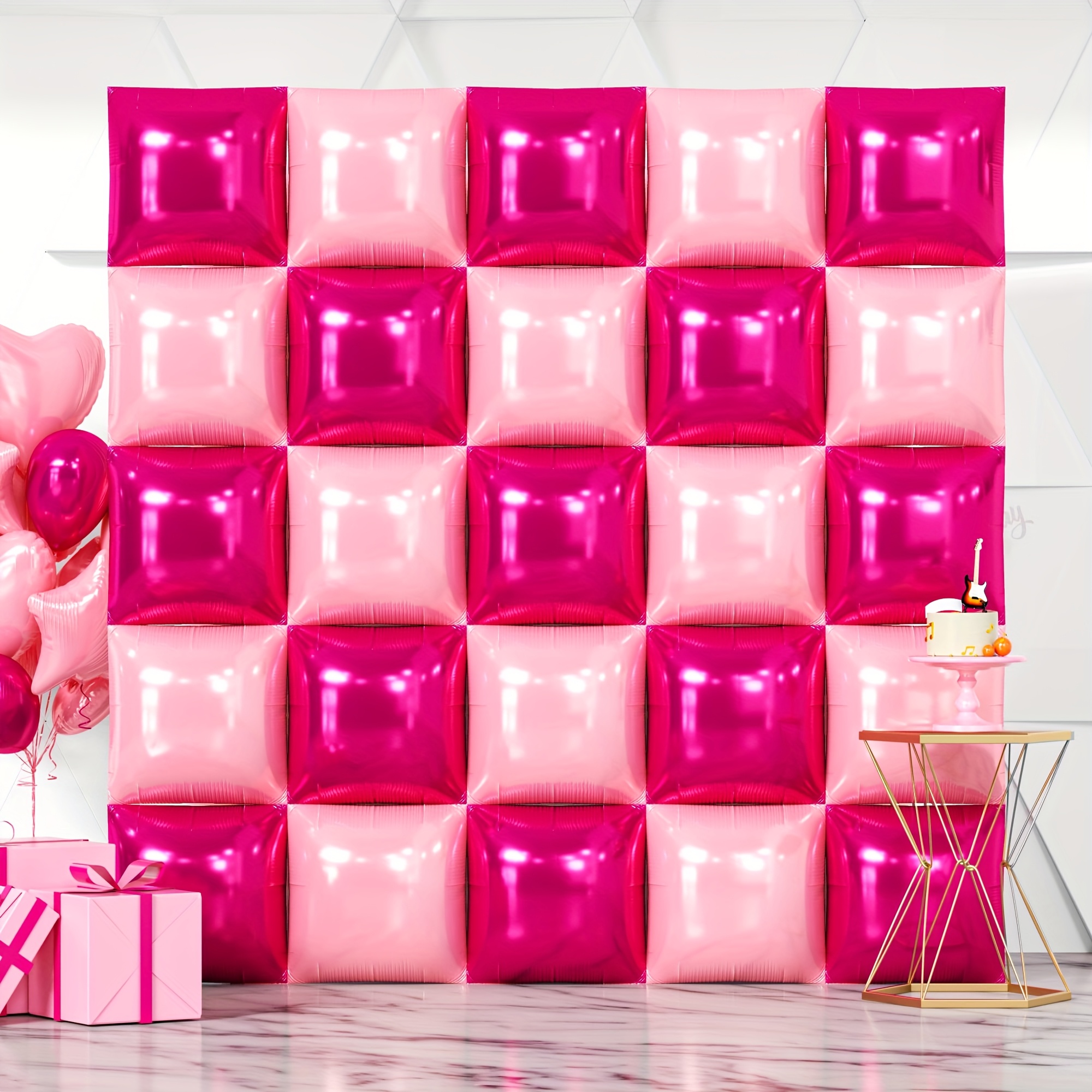 25pcs Magenta Pink Square Foil - مراجعة Balloon Arch Kit وسعره