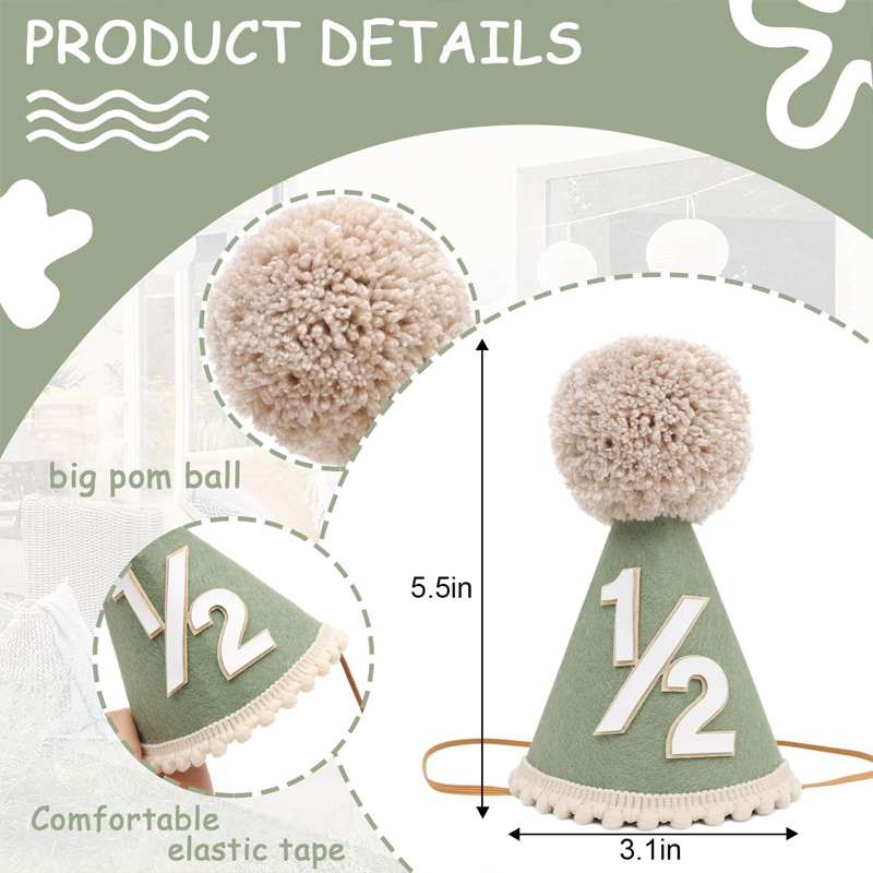 1/2 Birthday Hat Mini Cone Hat - مراجعة Party Hat Cone وسعره