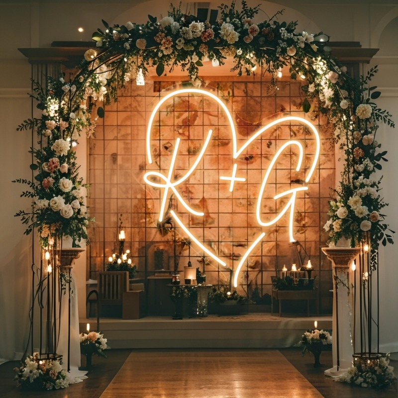 Custom Initials Heart LED Neon - مراجعة Event Party وسعره