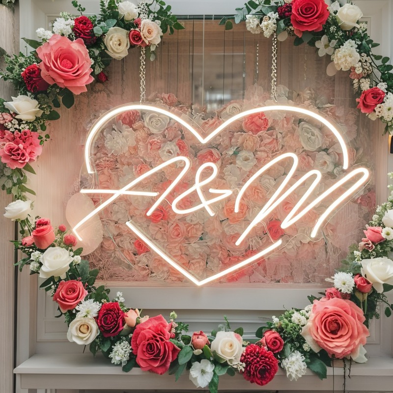 Custom Initials Heart LED Neon - مراجعة Event Party وسعره