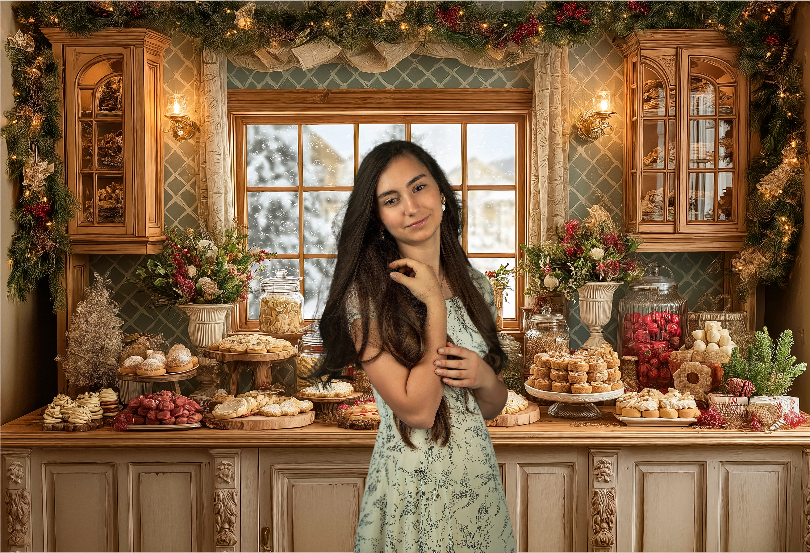 Christmas-Themed Dessert Table - مراجعة Dessert Table Backdrop وسعره