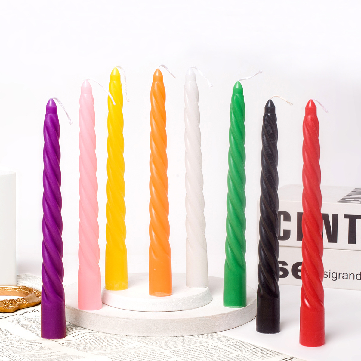 4pcs 20cm Plain Twisted Ribbed - مراجعة Centerpiece Stick وسعره