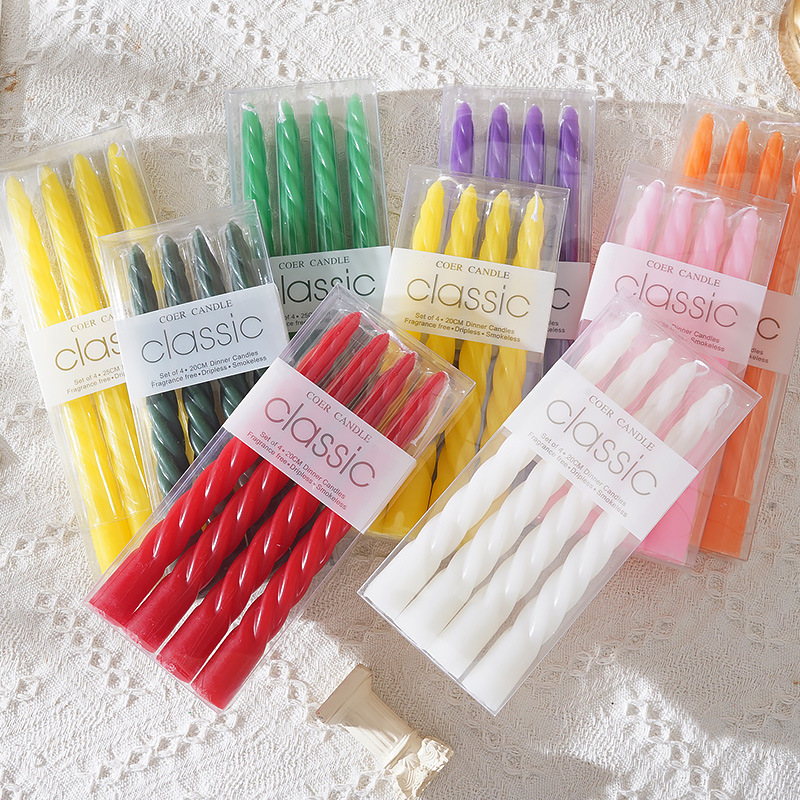 4pcs 20cm Plain Twisted Ribbed - مراجعة Centerpiece Stick وسعره