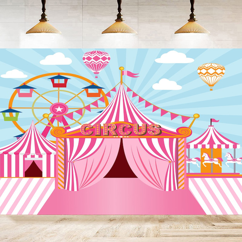 Pink Circus Photography Backdr - مراجعة Dessert Table Backdrop وسعره