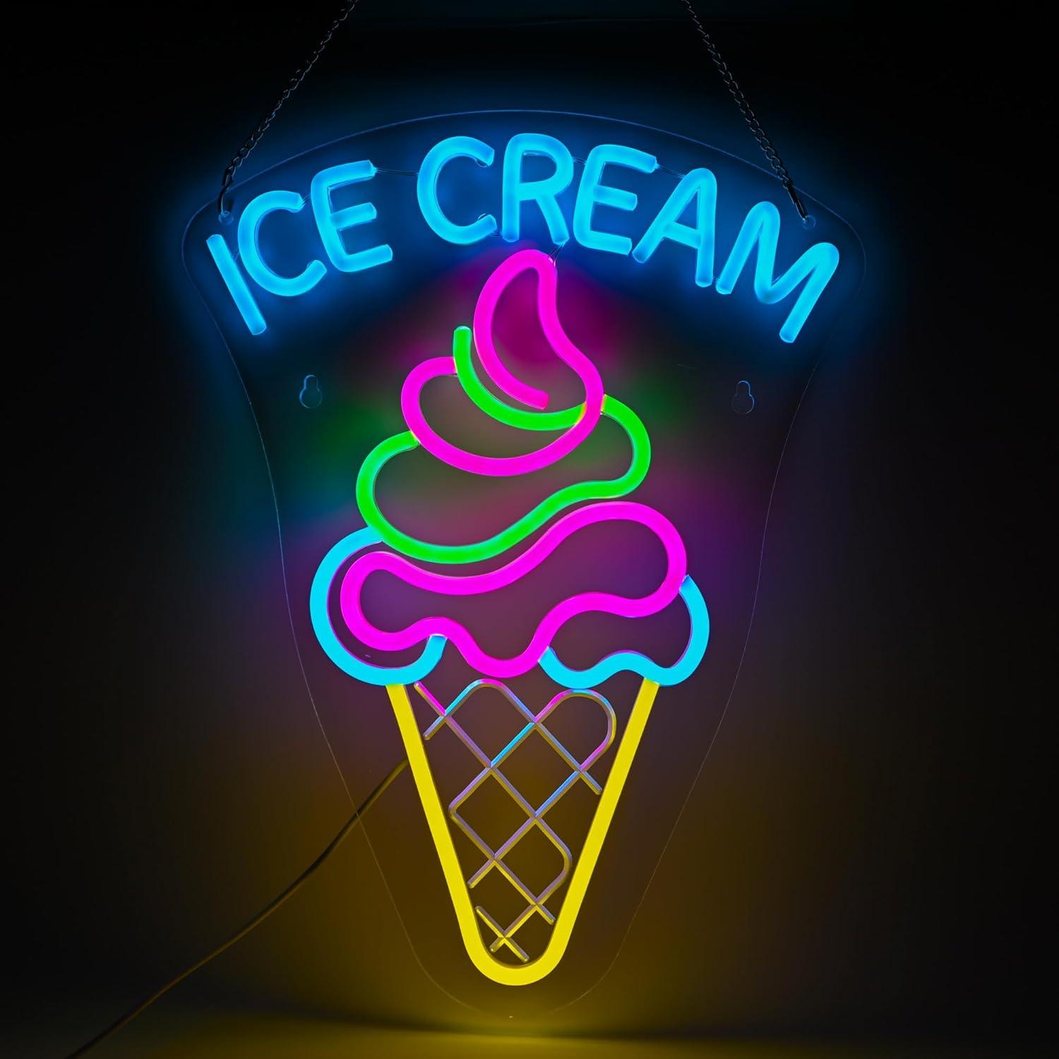 Ice Cream Neon Sign Dimmable D - مراجعة Neon Sign Party وسعره