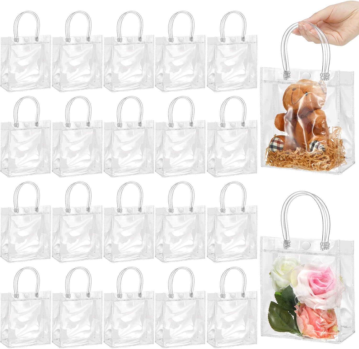 Clear Plastic Gift Bags with H - مراجعة Party Favor Bag وسعره