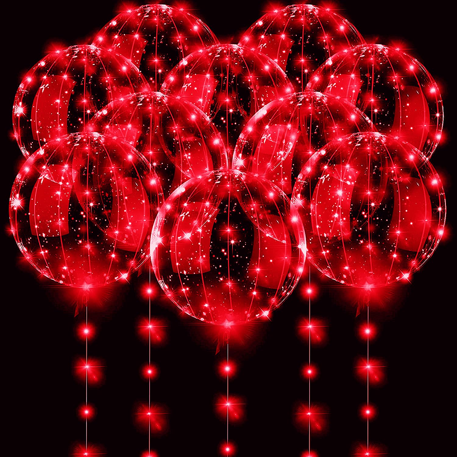 3 set Red Light Up Led Clear B - مراجعة Led Balloon Light وسعره