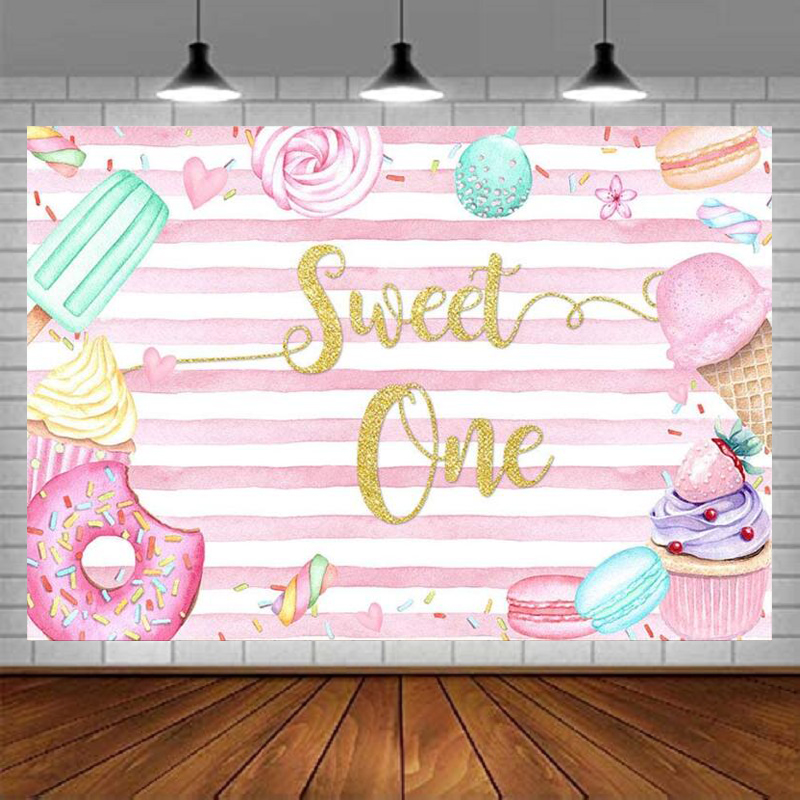Donut Sweet One Photography Ba - مراجعة Dessert Table Backdrop وسعره