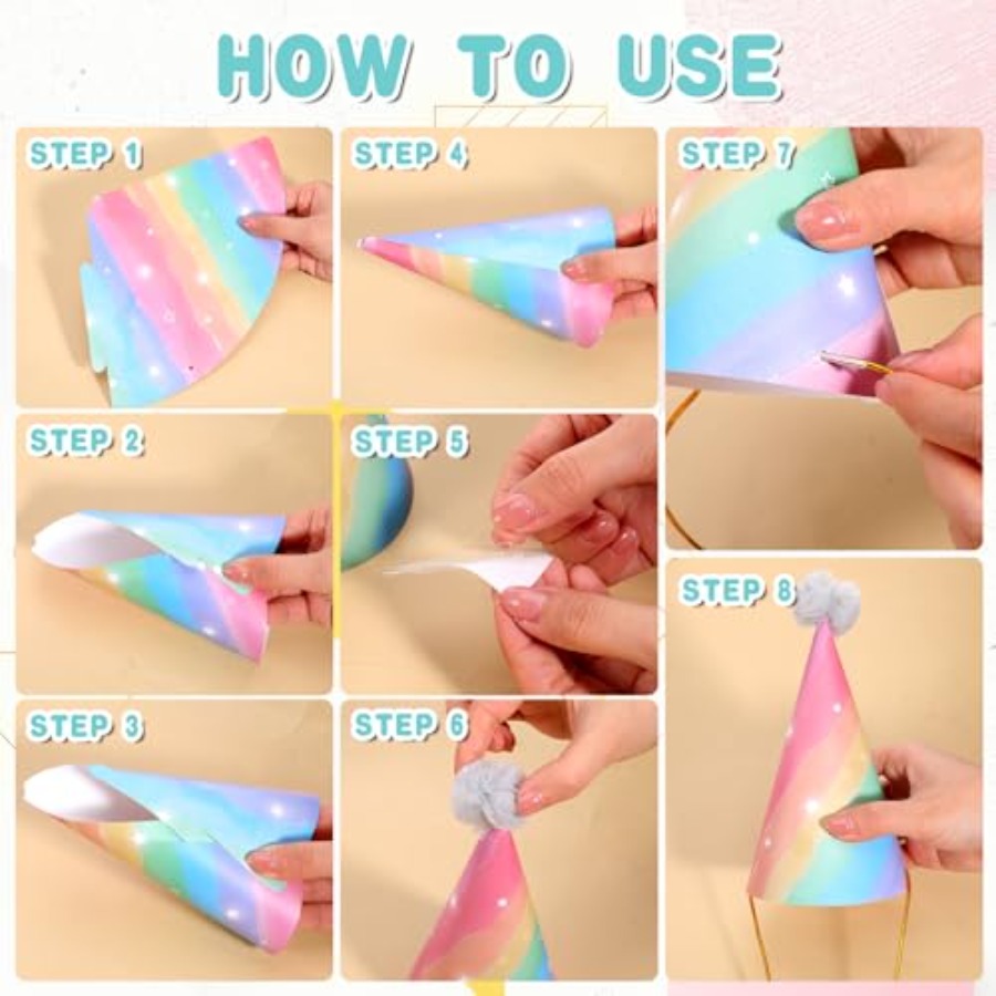 10 PCS Birthday Party Hats for - مراجعة Party Hat Cone وسعره