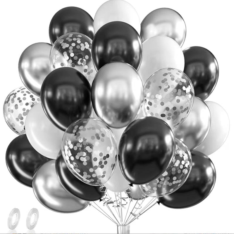42pcs Silver Black White Confe - مراجعة Balloon Pump Hand وسعره