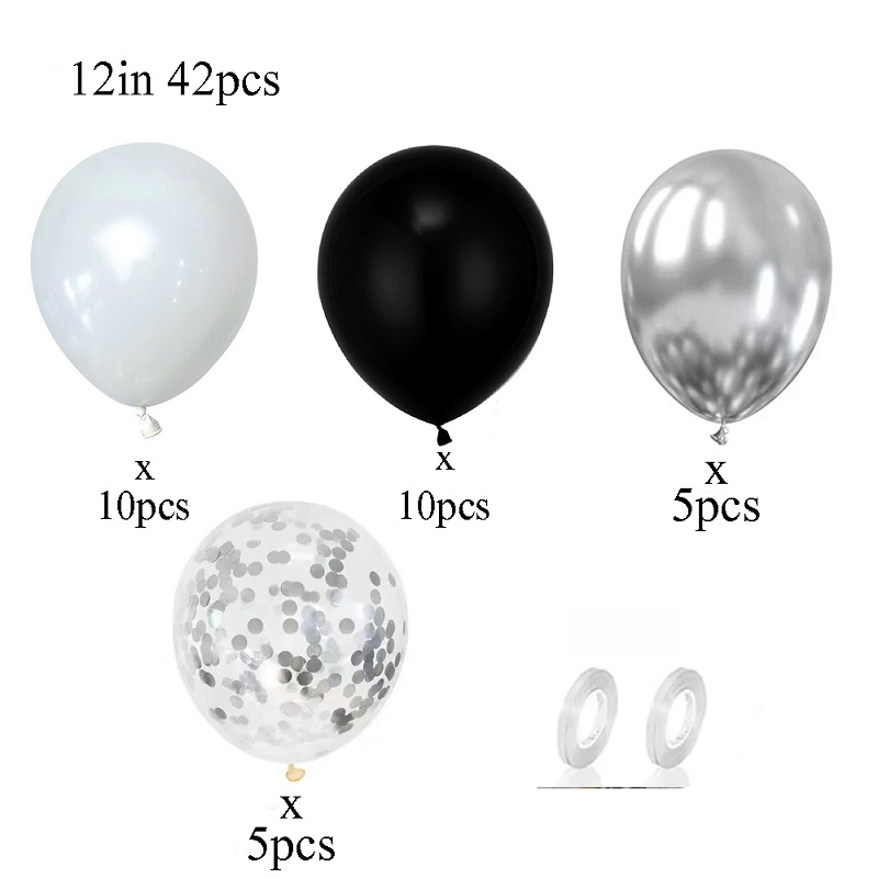 42pcs Silver Black White Confe - مراجعة Balloon Pump Hand وسعره