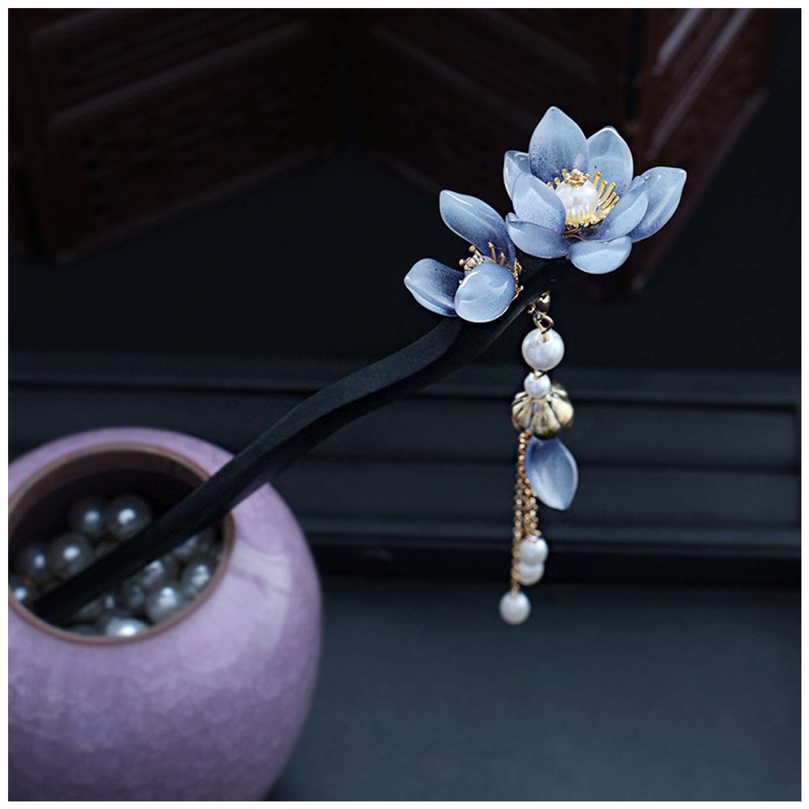 Blue Flower Hair Stick Vintage - مراجعة Event Suppliers وسعره
