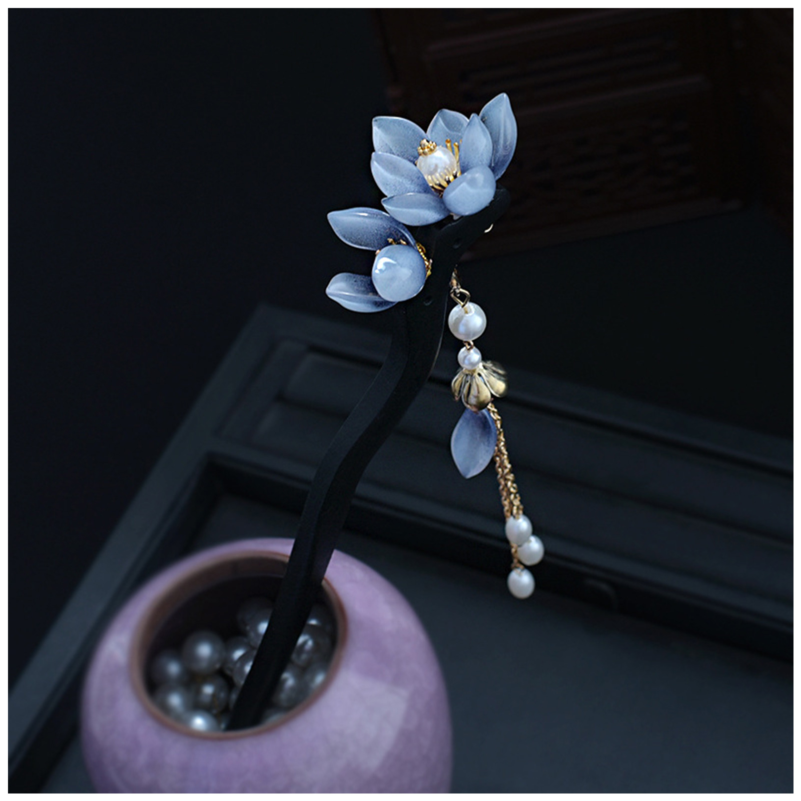 Blue Flower Hair Stick Vintage - مراجعة Event Suppliers وسعره
