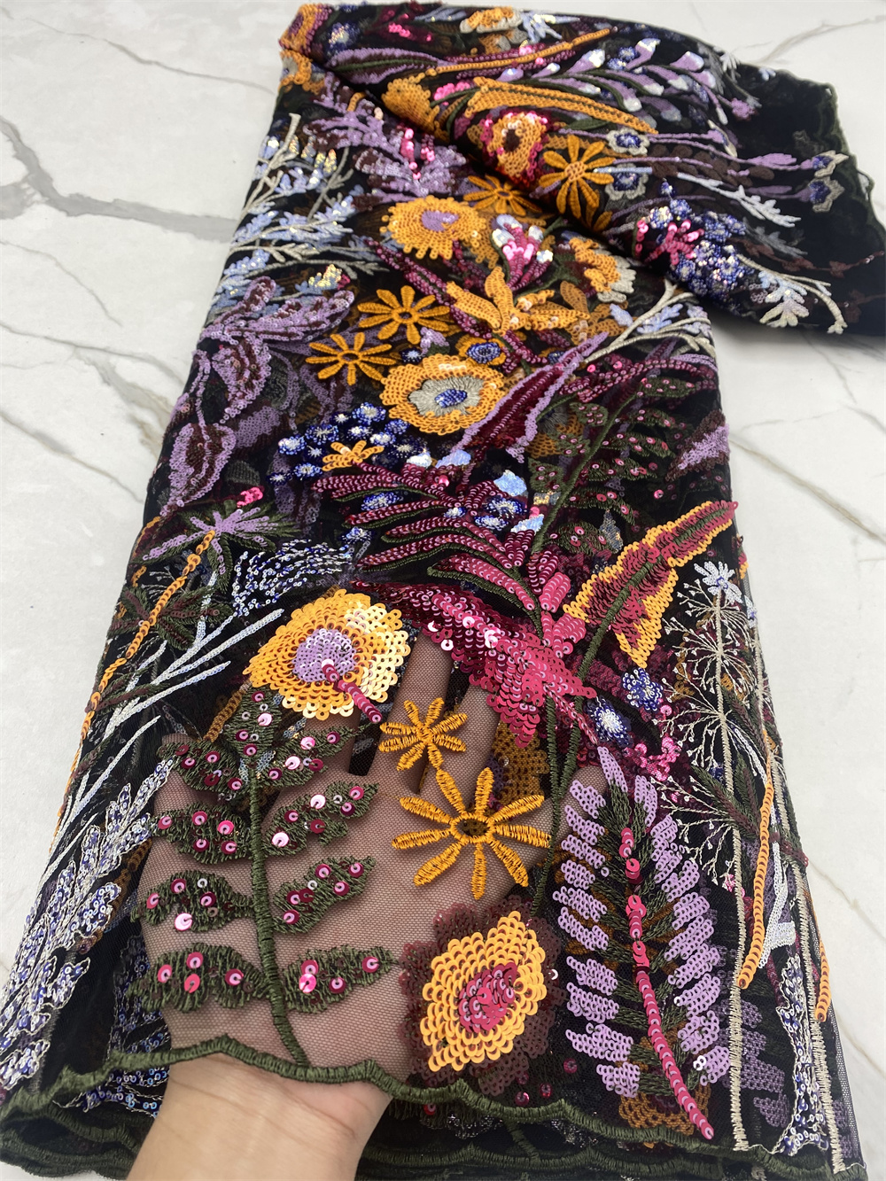African Sequins Lace Fabric 20 - مراجعة Glitter Tablecloth وسعره