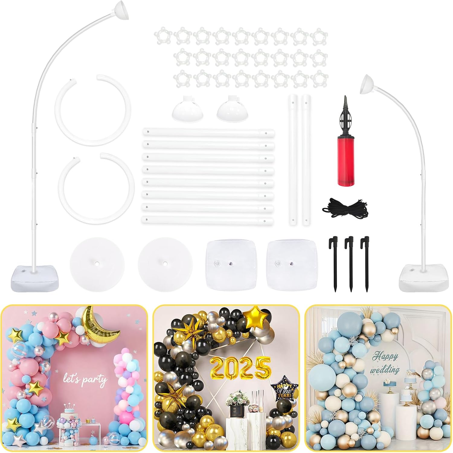 8FT & 6FT Balloon Arch Stand,  - مراجعة Balloon Arch Kit وسعره