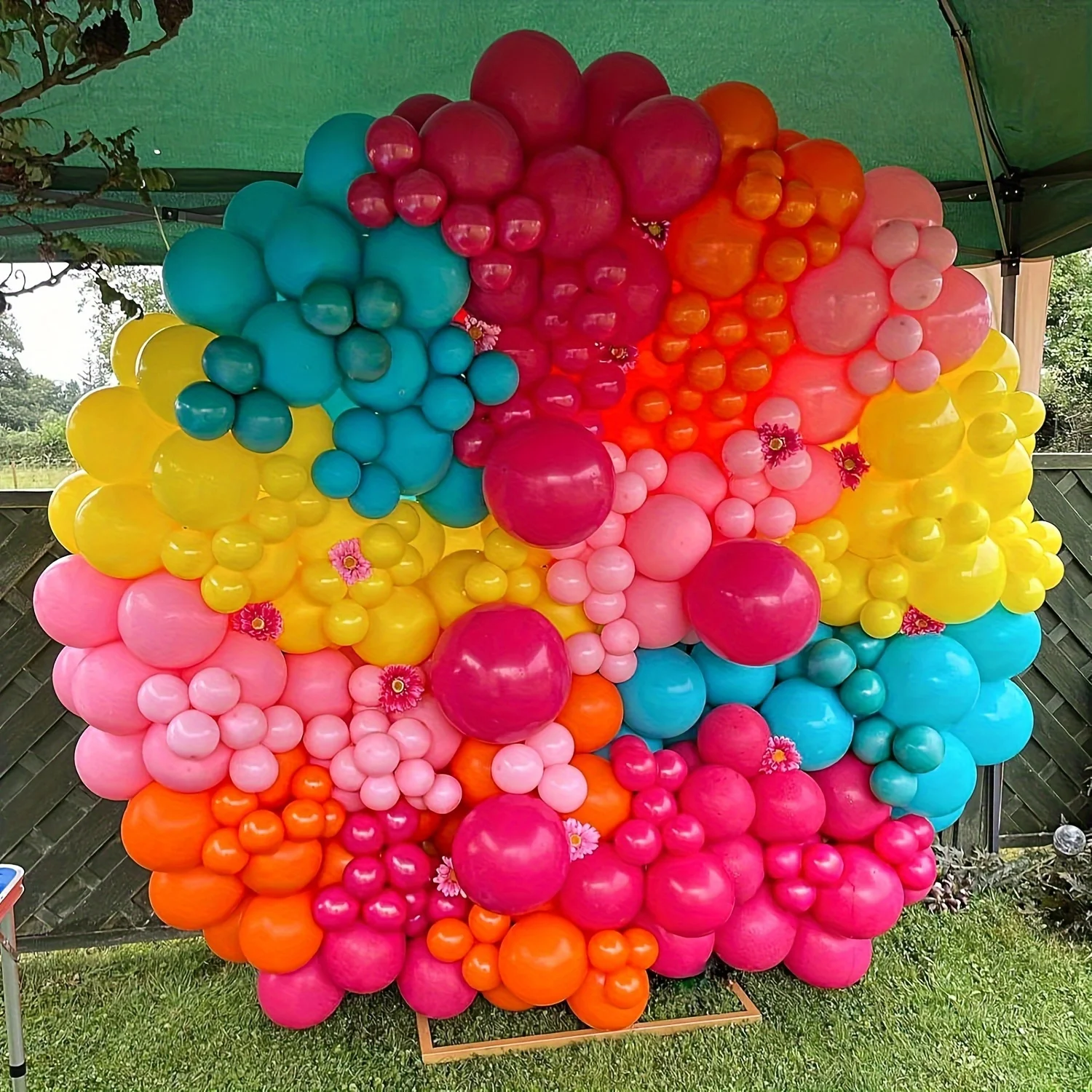 130pcs Pink Yellow Orange Ball - مراجعة Balloon Arch Kit وسعره
