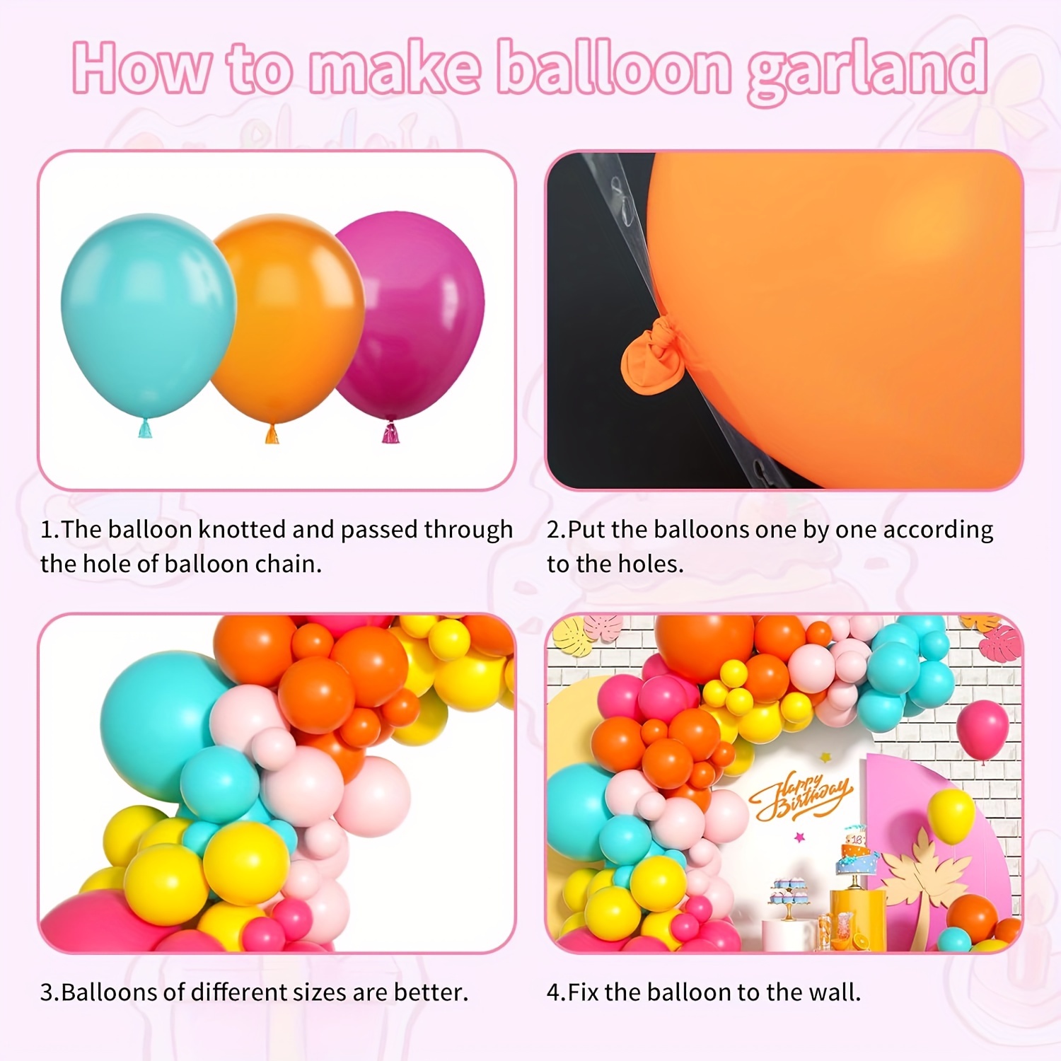 130pcs Pink Yellow Orange Ball - مراجعة Balloon Arch Kit وسعره