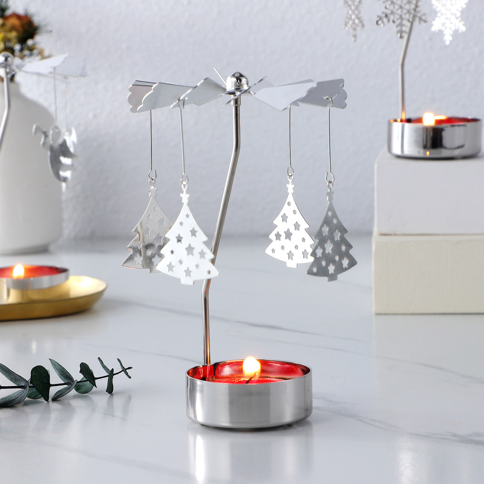 3Pcs Metal Rotating Candlehold - مراجعة Centerpiece Stick وسعره