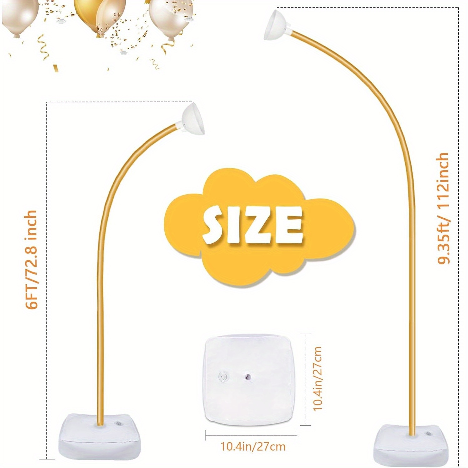 9.35ft & 6ft Golden Balloon Ar - مراجعة Event Party وسعره