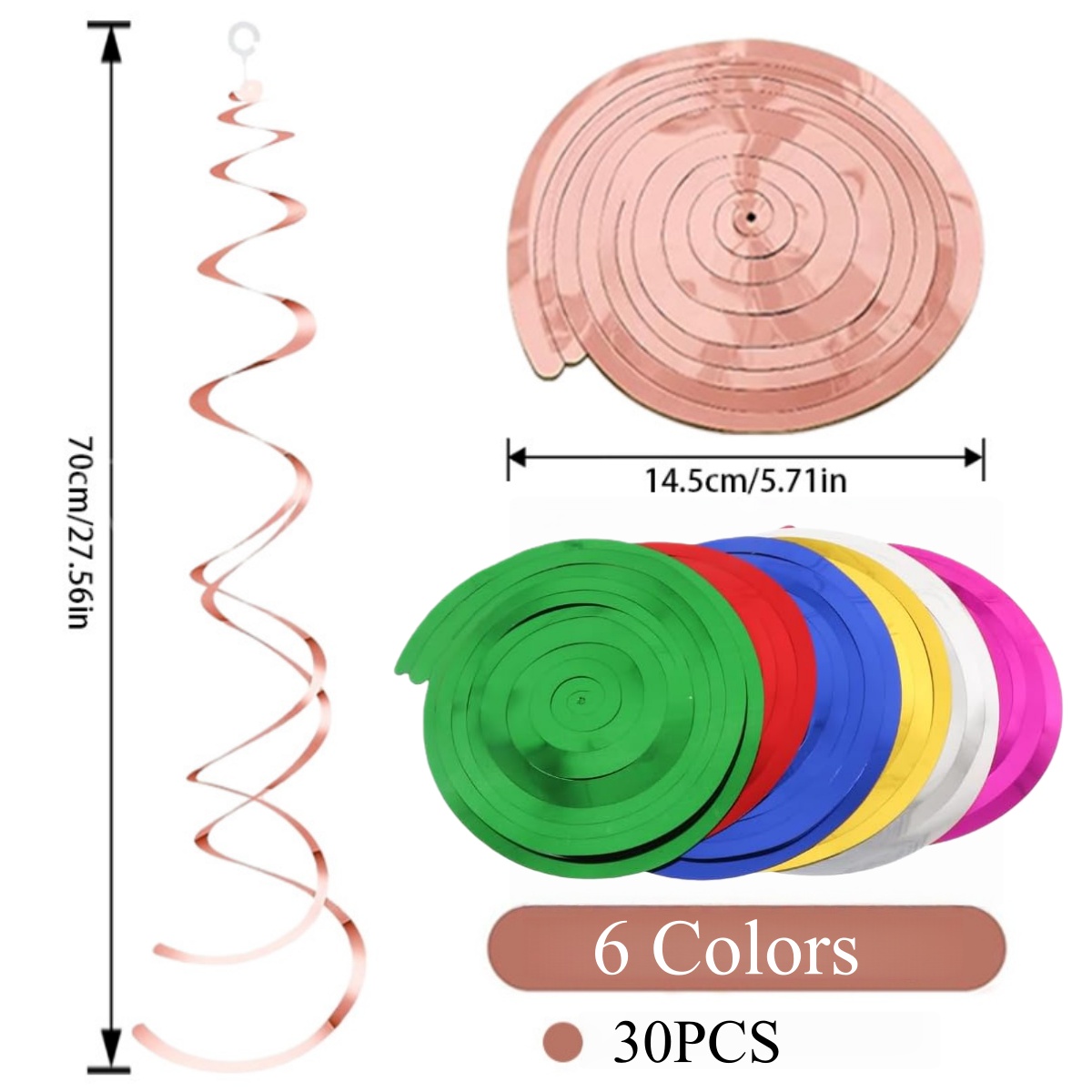 30PCS Colorful Ceiling Swirl F - مراجعة Confetti Cannon Tube وسعره