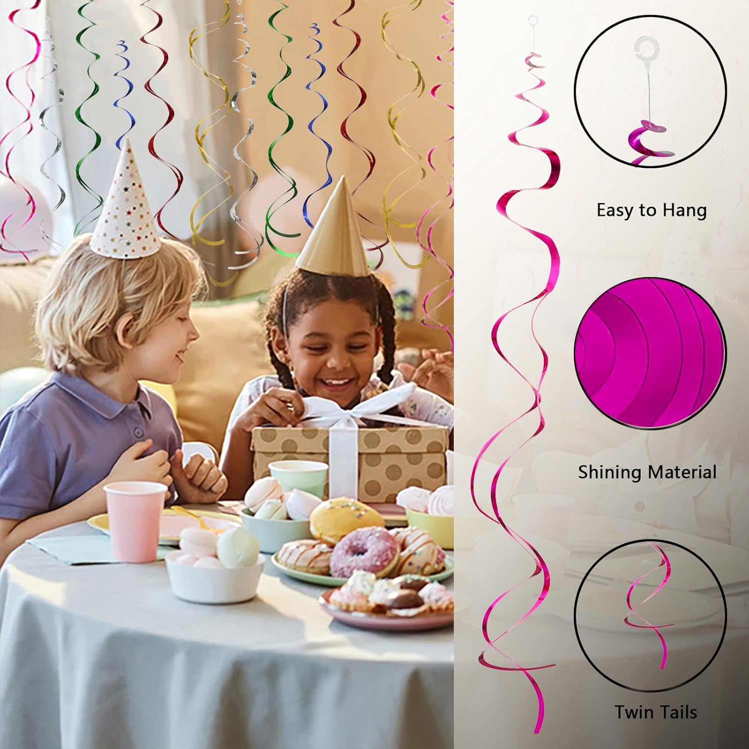 30PCS Colorful Ceiling Swirl F - مراجعة Confetti Cannon Tube وسعره