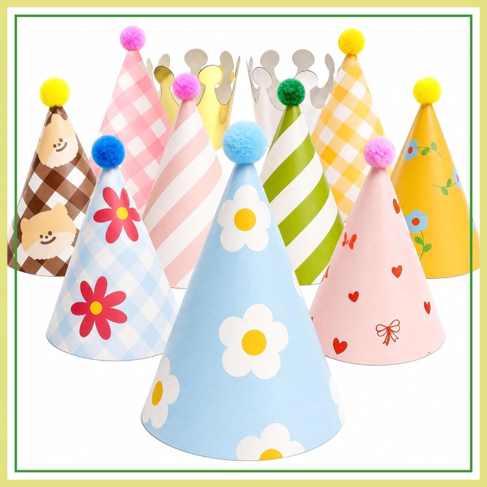 11 Pack Party Hats with Pom Po - مراجعة Party Hat Cone وسعره